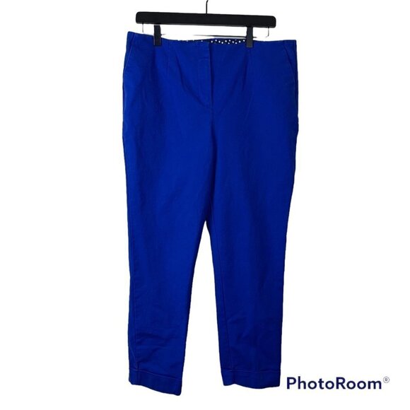Boden Kensington Pants Blue Size 10R Stretch Cotton Turn-Up Hem Trouser Style - Picture 1 of 9